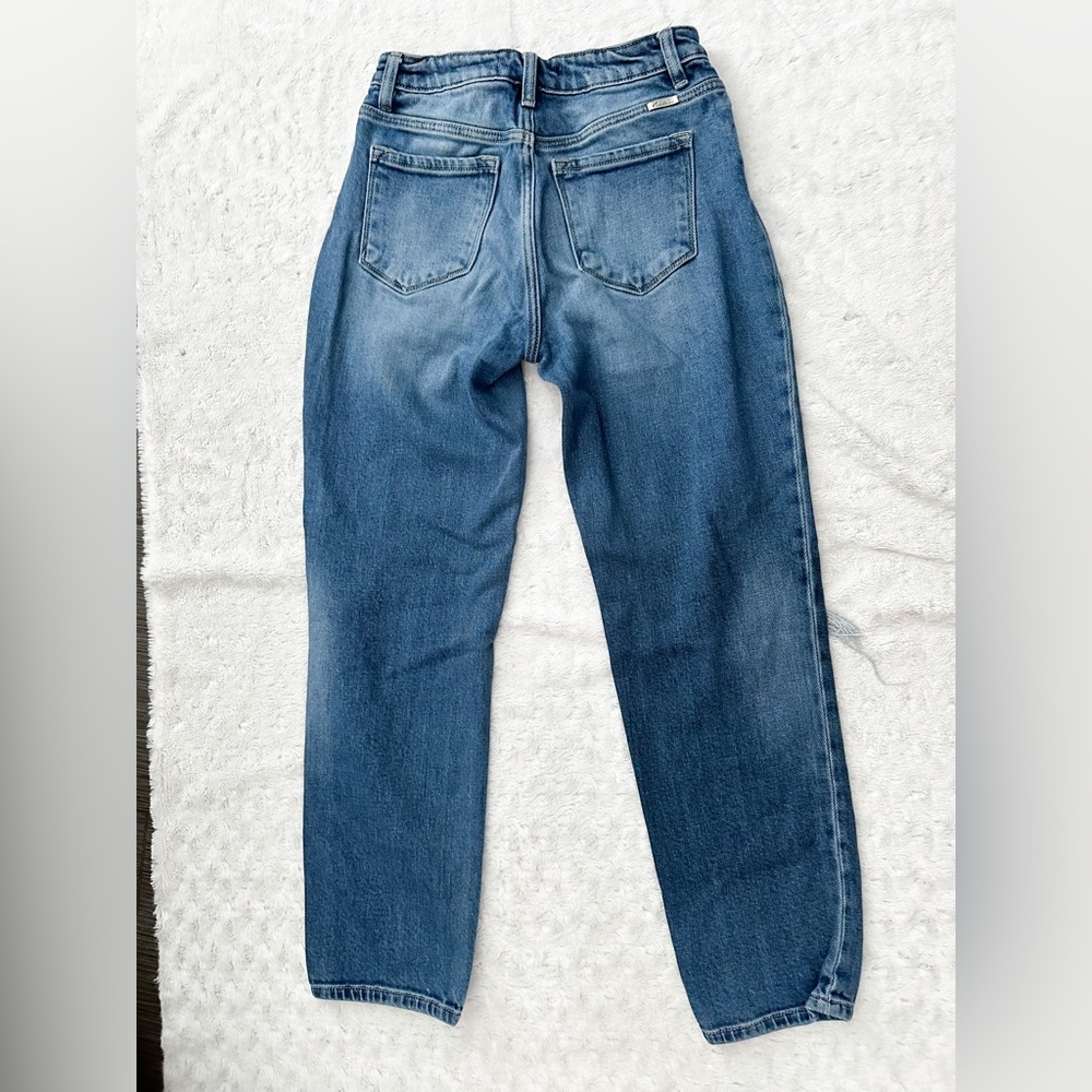 KANCAN High Rise Distressed Straight Taper Jean - Picture 2 of 9
